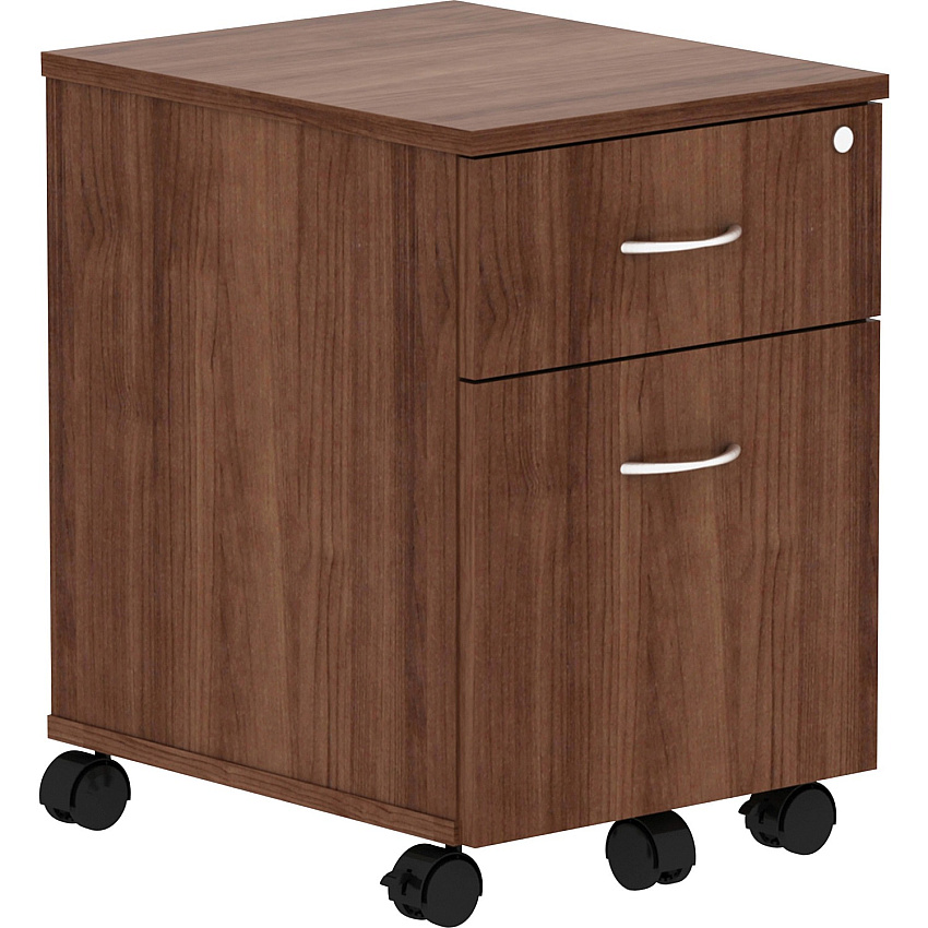 Lorell Relevance Series 2-Drawer File Cabinet 22.9" Height x 15.8" Width x 19.9" Depth - 2 x File, Box Drawer(s) - Finish: Laminate, Walnut (LLR16230)