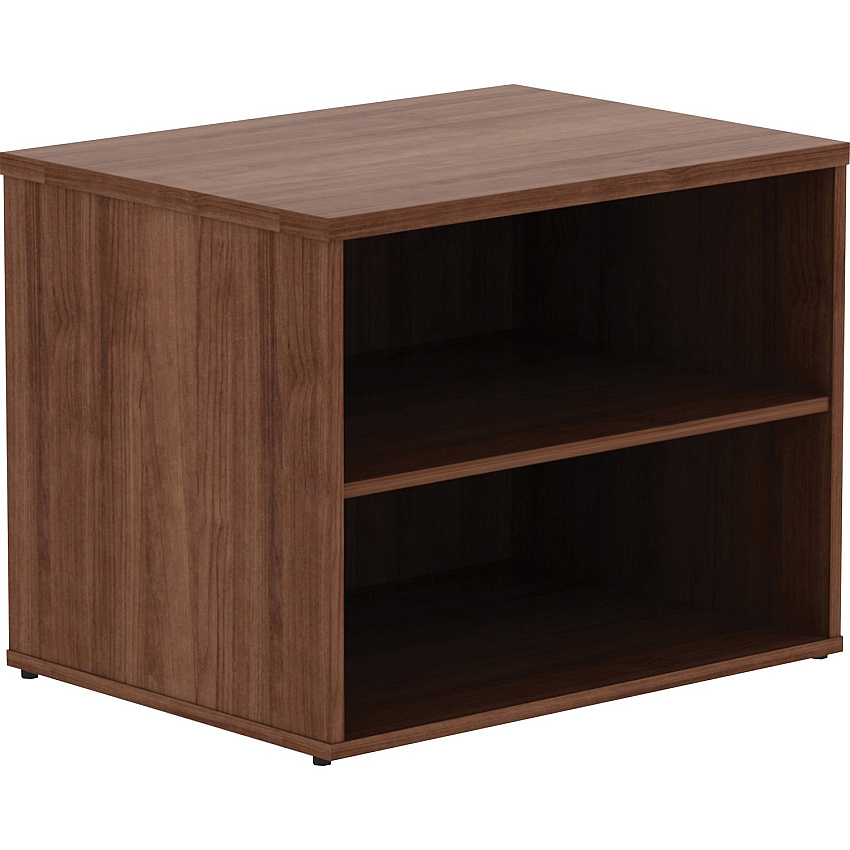 Lorell Relevance Series Storage Cabinet Credenza w/No Doors 23.1" Height x 29.5" Width x 22" Depth - Finish: Walnut Laminate (LLR16232)