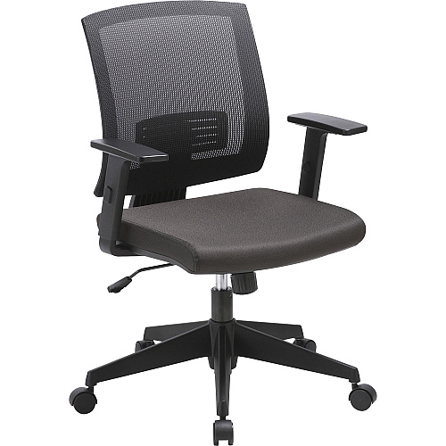 Lorell SOHO Mesh Mid-back Task Chair Black Seat Color - Fabric Seat Material - Black Back Color - Mesh Back Material - Mid Back - 5-star Base - Armrest - 1 Each (LLR41842)
