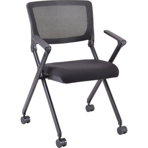 Lorell Plastic Arms Mesh Back Nesting Chair (41845)