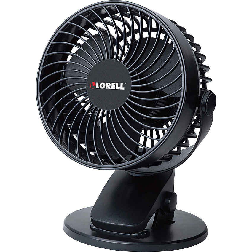 Lorell USB Personal Fan 127 mm Fan Diameter - 2 Speed - Breeze Mode, Quiet, Adjustable Tilt Head - 7.7" Height x 5.8" Width - Black (LLR44564)