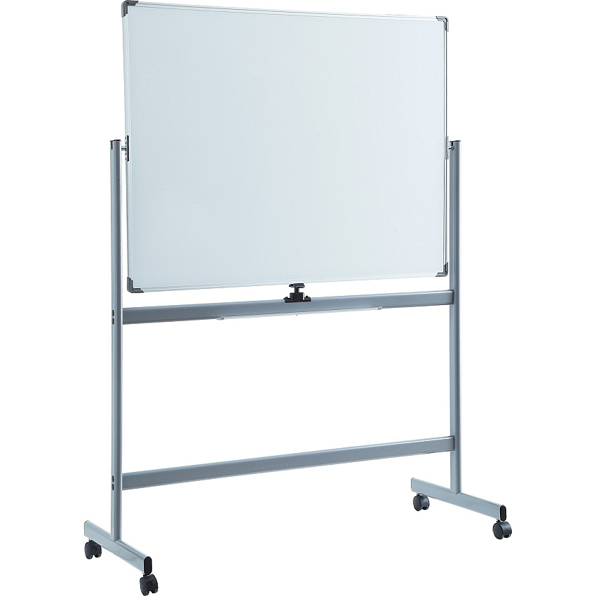 Lorell Double-sided Magnetic Whiteboard Easel 48" (4 ft) Width x 36" (3 ft) Height - White Surface - Rectangle - Floor Standing - Magnetic - 1 Each (LLR52568)