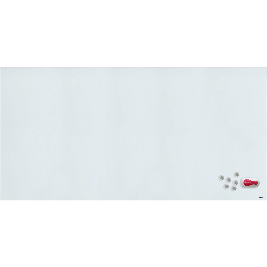 Lorell Magnetic Glass Dry-Erase Board 96" (8 ft) Width x 48" (4 ft) Height - White Glass Surface - Rectangle - Magnetic - 1 Each (LLR55661)