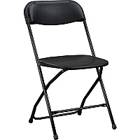 Lorell Injection-molded Folding Chairs X-Style Base - Black - Plastic - 4 / Carton (LLR62534)