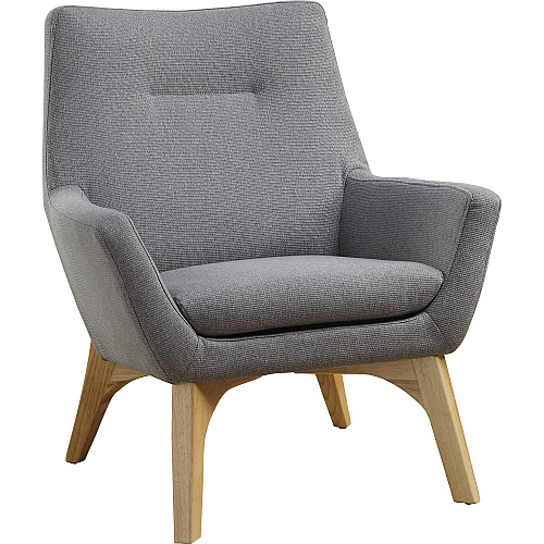 Lorell Quintessence Collection Upholstered Chair Gray Seat Color - Gray Back Color - Low Back - Four-legged Base - 1 Each (LLR68961)