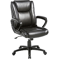 SOHO igh-back Office Chair Black Seat Color - Bonded Leather Seat Material - Black Back Color - Bonded Leather Back Material - High Back - 5-star Base - 1 Each (LLR81801)