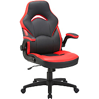 Lorell Bucket Seat High-back Gaming Chair Red, Black Seat - Red, Black Back - 5-star Base - 28" Length x 20.5" Width x 47.5" Height (LLR84387)