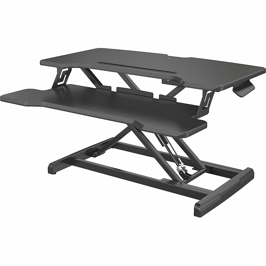 Lorell X-type Slim Desk Riser 19 lb Load Capacity - 16.50" Height x 20" Width - Desktop - Black (LLR99539)
