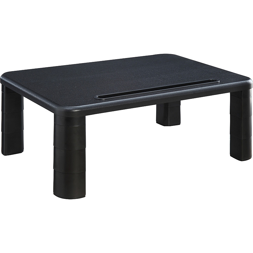 Lorell Height-Adjustable Monitor Riser 4" Height x 19.75" Width - Desktop - Black (LLR99991)