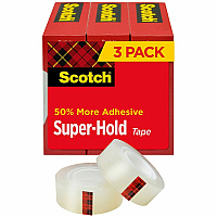 Scotch Super-Hold Tape 27.78 yd Length x 0.75" Width - Clear - 3 / Pack (700K3)