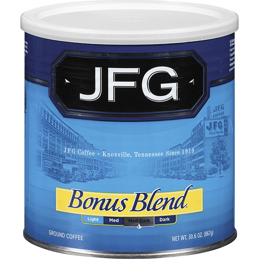 JFG Bonus Blend Coffee Compatible with French Press - Medium/Dark - 30.6 oz Per Canister - Bonus Blend - 1 Each (100413)