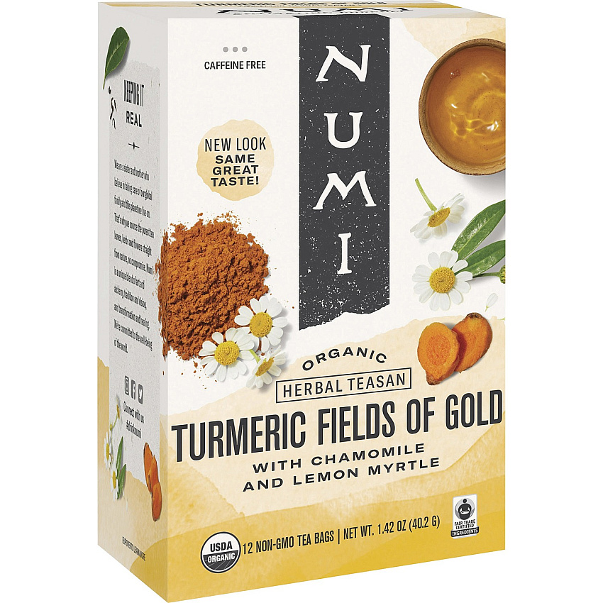 Numi Organic Turmeric Fields of Gold Herbal Tea Bag 1.3 oz - 12 / Box (10553)