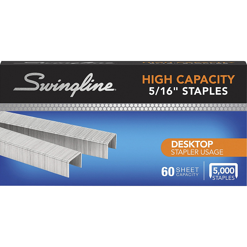 Swingline High-capacity Staples High Capacity - 5/16" Leg - Holds 60 Sheet(s) - for Paper - Silver - 5000 Per Cartridge - 5000/Set - 1 Each (81032)