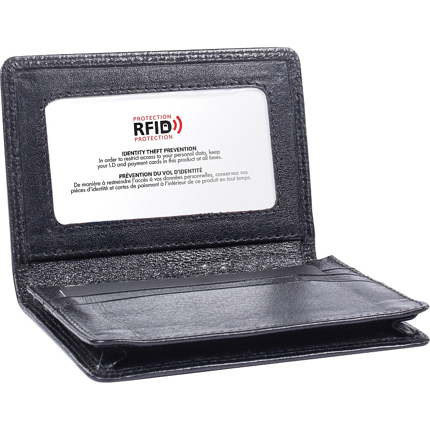 Swiss Mobility Carrying Case Business Card, License - Black Leather Body - 0.8" Height x 3" Width x 4" Depth - 1 Each (BCC97349SMBK)