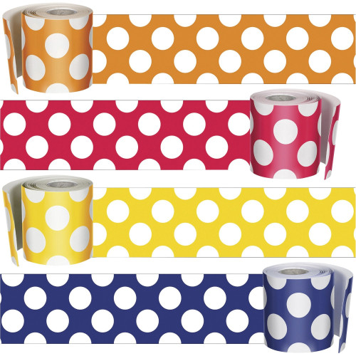 Carson-Dellosa Carson Dellosa Education Schoolgirl Style Polka Dot Borders Set (145095)