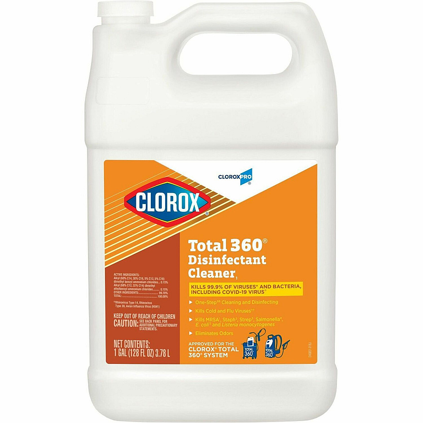 CloroxPro Total 360 Disinfectant Cleaner 128 fl oz (4 quart) - Disinfectant, Deodorize - Translucent - 1 Each (31650)
