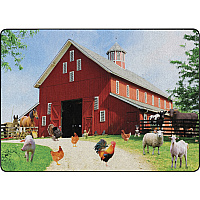 Flagship Carpets Barn Animals Classroom Rug Floor Rug - 100" Length x 72" Width x 0.50" Thickness - Rectangle - Multicolor - Yarn - 1 Each (FA100432FS)
