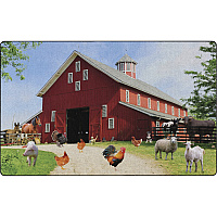Flagship Carpets Barn Animals Classroom Rug Floor Rug - 12 ft Length x 93" Width x 0.50" Thickness - Rectangle - Multicolor - Yarn - 1 Each (FA100444FS)
