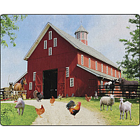 Flagship Carpets Barn Animals Classroom Rug Floor Rug - 13.17 ft Length x 10.50 ft Width x 0.50" Thickness - Rectangle - Multicolor - Yarn - 1 Each (FA100458FS)