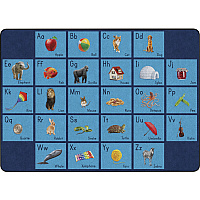 Flagship Carpets See My Alphabet Classroom Rug Floor Rug - 100" Length x 72" Width x 0.50" Thickness - Rectangle - Blue - Yarn - 1 Each (FA101832FS)