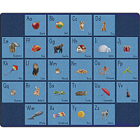 Flagship Carpets See My Alphabet Classroom Rug Floor Rug - 13.17 ft Length x 10.50 ft Width x 0.50" Thickness - Rectangle - Blue - Yarn - 1 Each (FA101858FS)