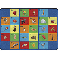 Flagship Carpets See My Alphabet Classroom Rug Floor Rug - 100" Length x 72" Width x 0.50" Thickness - Rectangle - Multicolor - Yarn - 1 Each (FA101932FS)