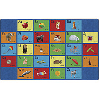 Flagship Carpets See My Alphabet Classroom Rug Floor Rug - 12 ft Length x 93" Width x 0.50" Thickness - Rectangle - Multicolor - Yarn - 1 Each (FA101944FS)