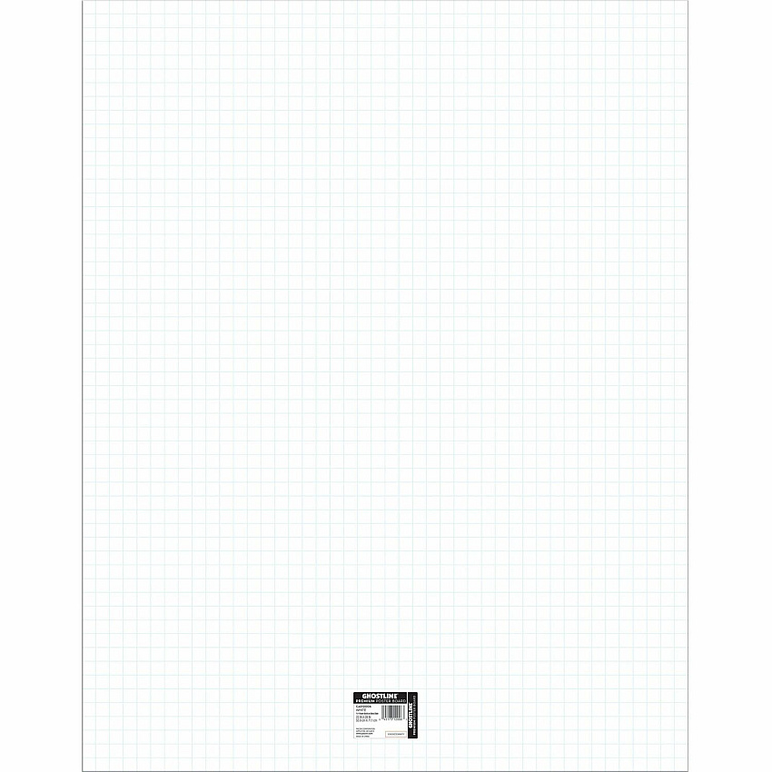 UCreate Ghostline Grid Poster Board School, Home, Art, Office - 22" Height x 28" Width x 0.01" Length - White - 25 / Carton (CAR12006)