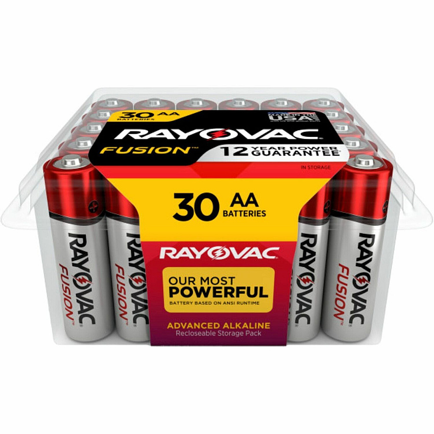 Rayovac Fusion Premium Alkaline AA Batteries For Multipurpose - AA - 30 / Pack (81530PPFUSK)