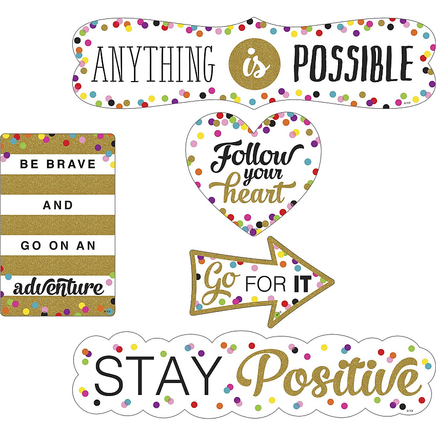 Teacher Created Resources Confetti Positive Accents Residue-free, Write on/Wipe off - Multicolor - 10 / Pack (77326)