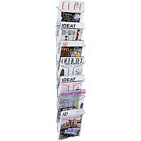 Alba Wire A4 Display 7 Compartments 400 x Sheet - 7 Compartment(s) - Compartment Size : 1.57" - 44.09" Height x 9.84" Width x 5.12" Depth - Chrome - Metal - 1 Each (DDFIL7M)