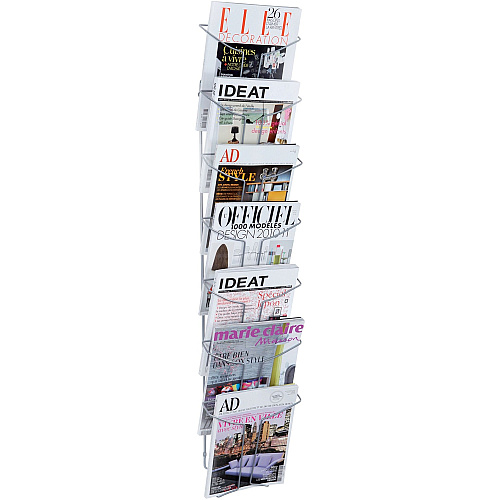 Alba Wire A4 Display 7 Compartments 400 x Sheet - 7 Compartment(s) - Compartment Size : 1.57" - 44.09" Height x 9.84" Width x 5.12" Depth - Chrome - Metal - 1 Each (DDFIL7M)
