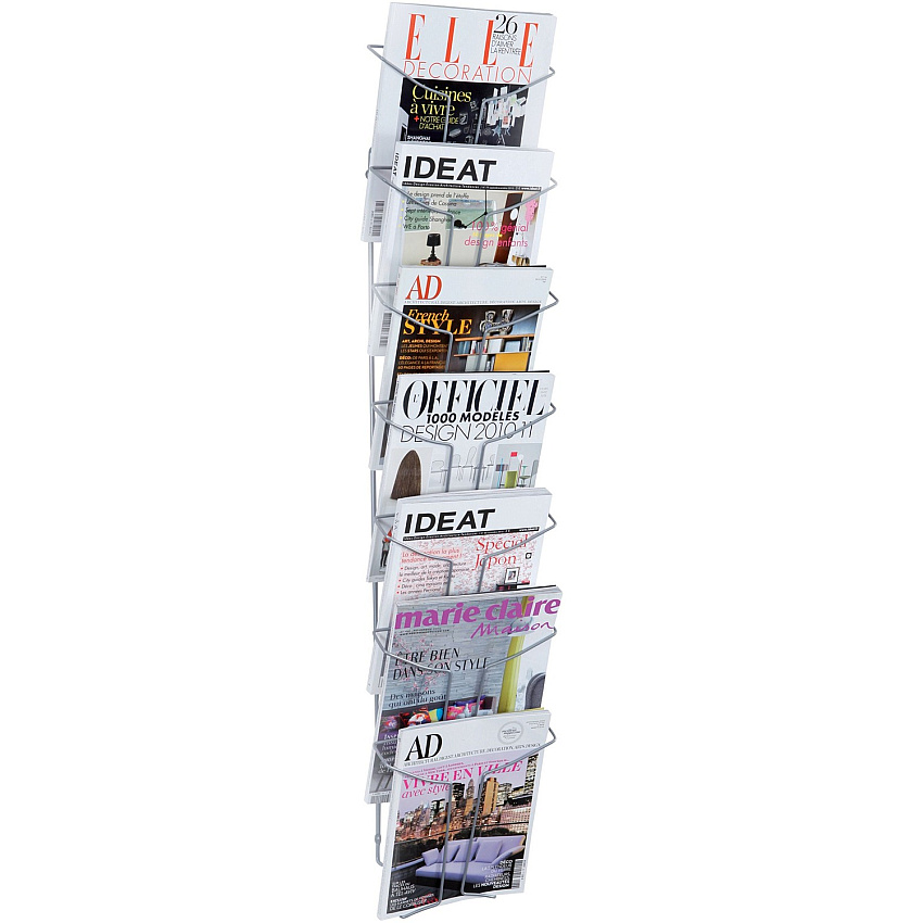 Alba Wire A4 Display 7 Compartments 400 x Sheet - 7 Compartment(s) - Compartment Size : 1.57" - 44.09" Height x 9.84" Width x 5.12" Depth - Chrome - Metal - 1 Each (DDFIL7M)