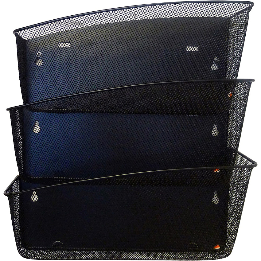 Alba Mesh Wall File Set 3 Pocket(s) - Compartment Size : 6.69" x 13.78" x 4.72" - 15.94" Height4.72" Depth x 13.78" Length - Black - Steel, Metal - 1 Each (MESHFILEN)