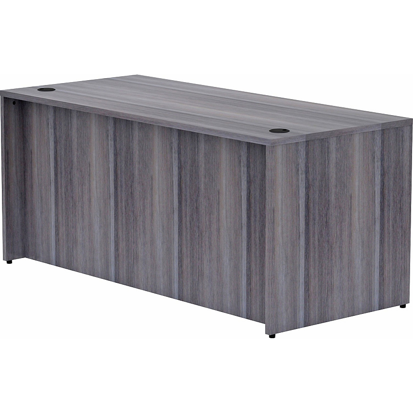 Lorell Essentials Series Rectangular Desk Shell 29.5" Height x 66" Width x 30" Depth, x 1" Thickness Top - Laminate, Weathered Charcoal Table Top - Grommet (LLR69546)