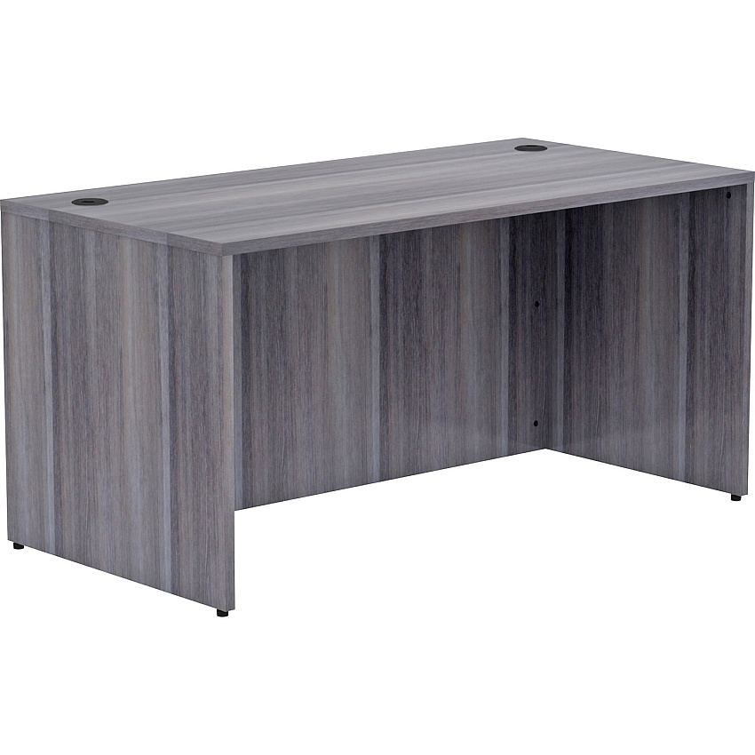 Lorell Essentials Series Rectangular Desk Shell 29.5" Height x 60" Width x 30" Depth, x 1" Thickness Top - Laminate, Weathered Charcoal Table Top - Grommet (LLR69547)