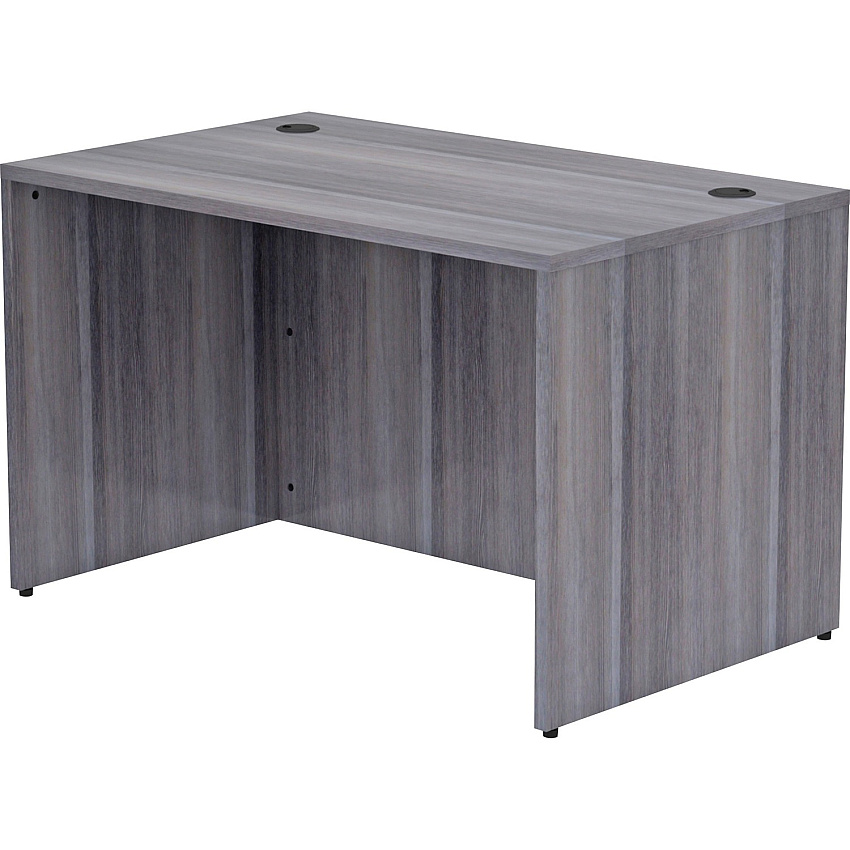 Lorell Essentials Series Rectangular Desk Shell 29.5" Height x 48" Width x 30" Depth, x 1" Thickness Top - Laminate, Weathered Charcoal Table Top - Grommet (LLR69548)