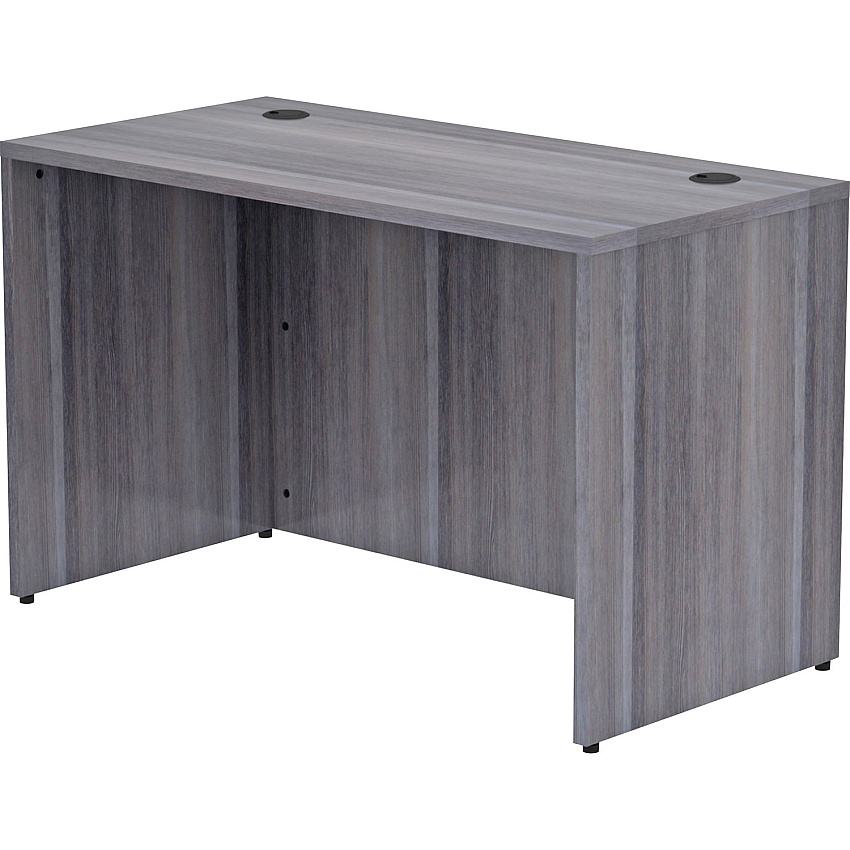Lorell Essentials Series Rectangular Desk Shell 29.5" Height x 48" Width x 24" Depth, x 1" Thickness Top - Laminate, Weathered Charcoal Table Top - Grommet (69549)
