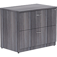Lorell Essentials Series Lateral File 29.5" Height x 35" Width x 22" Depth, x 1" Thickness Top - 2 x File Drawer(s) - Finish: Weathered Charcoal, Laminate (LLR69563)