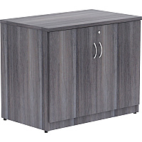 Lorell Essentials Series 2-Door Storage Cabinet 29.5" Height x 36" Width x 22.5" Depth - 2 Door(s) - Finish: Weathered Charcoal, Laminate (LLR69564)