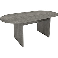 Lorell Essentials Oval Conference Table x 1.3" Thickness Top, 36" Height x 72" Width x 29.5" Depth - Finish: Weathered Charcoal, Laminate (LLR69569)