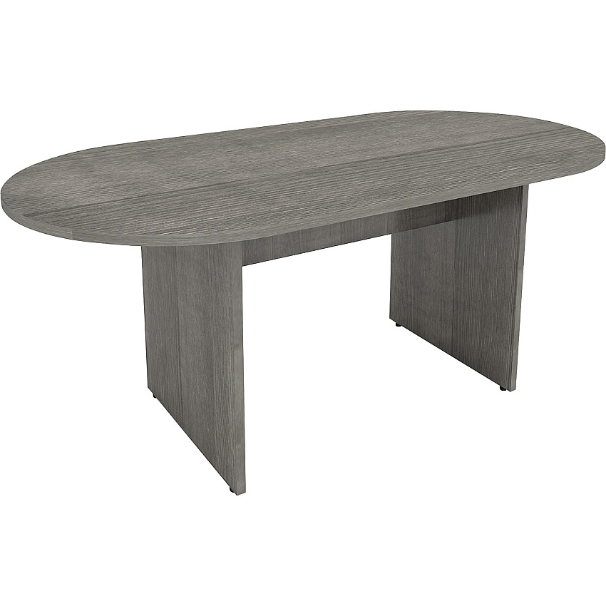 Lorell Essentials Oval Conference Table x 1.3" Thickness Top, 36" Height x 72" Width x 29.5" Depth - Finish: Weathered Charcoal, Laminate (LLR69569)