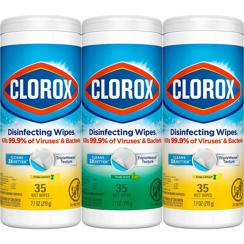Clorox Disinfecting Cleaning Wipes Value Pack Ready-To-Use - Easy to Use - White - 35/Tub - 675 / Pallet (30112PL)