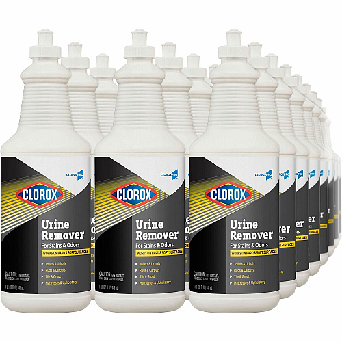 CloroxPro&trade; Pull-Top Urine Remover for Stains and Odors 32 fl oz (1 quart) - Bleach-free - White - 276 / Bundle (31415BD)