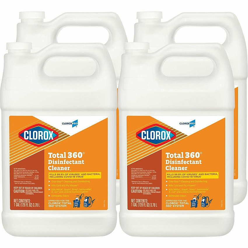 CloroxPro Total 360 Disinfectant Cleaner 128 fl oz (4 quart) - Translucent - 4 / Carton (31650CT)