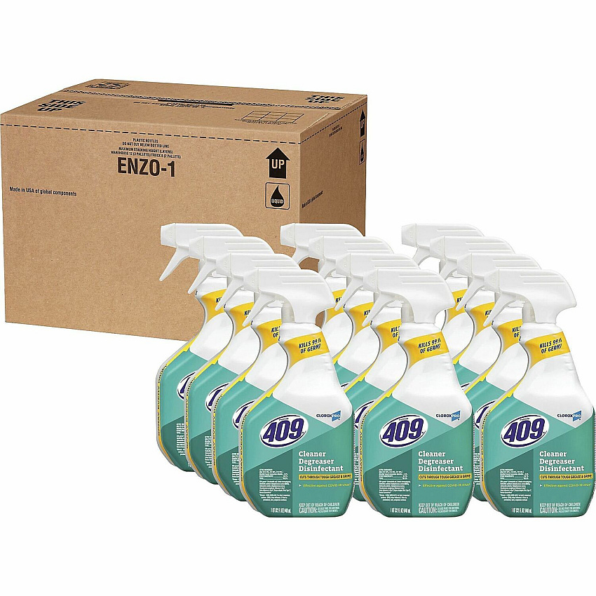 CloroxPro&trade; Formula 409 Cleaner Degreaser Disinfectant 32 fl oz (1 quart) - Disinfectant - Clear - 216 / Bundle (35306BD)