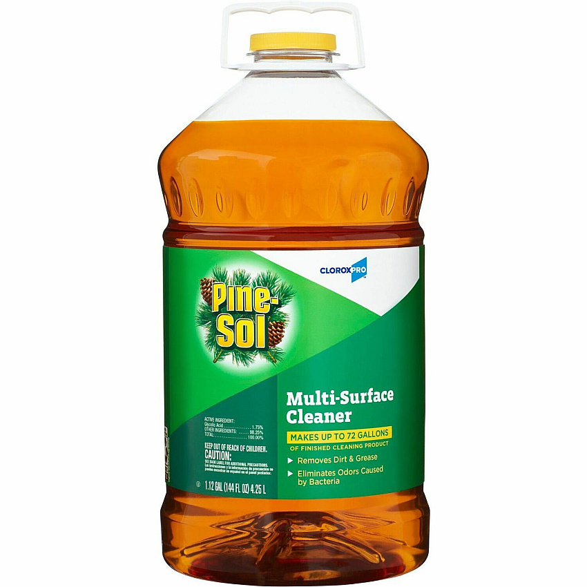CloroxPro&trade; Pine-Sol Multi-Surface Cleaner 144 fl oz (4.5 quart) - Pine Scent - 63 / Bundle - Residue-free, Deodorize, Disinfectant, Antibacterial - Clear (35418BD)