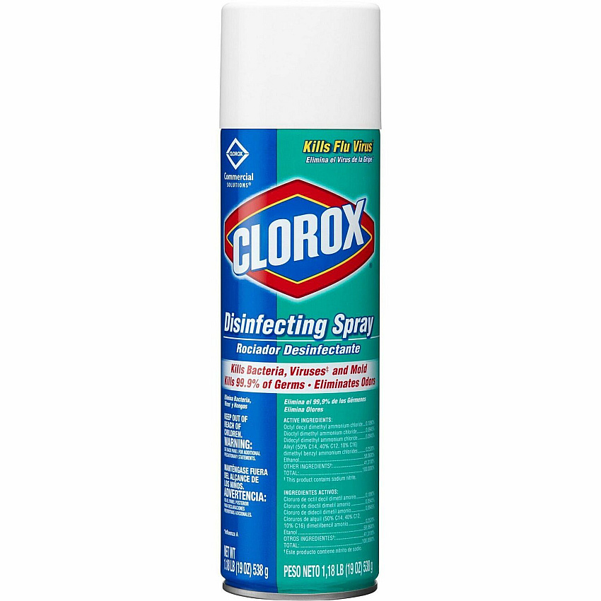 Clorox Commercial Solutions Disinfecting Aerosol Spray 19 fl oz (0.6 quart) - Fresh Scent - Bleach-free, Deodorize, Antibacterial, Disinfectant - 864 / Pallet (38504PL)