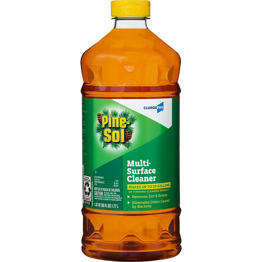 CloroxPro&trade; Pine-Sol Multi-Surface Cleaner Concentrate - 60 fl oz (1.9 quart) - Pine Scent - 192 / Bundle - Disinfectant, Deodorize, Residue-free, Pleasant Scent, Versatile, Antibacterial - Amber (41773BD)
