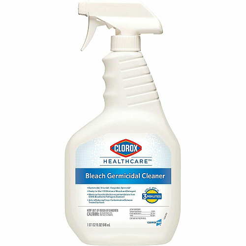 Clorox Healthcare Bleach Germicidal Cleaner Ready-To-Use - 32 fl oz (1 quart) - Anti-corrosive, Antibacterial, Disinfectant - White, Clear Bottle - 360 / Pallet (68970PL)